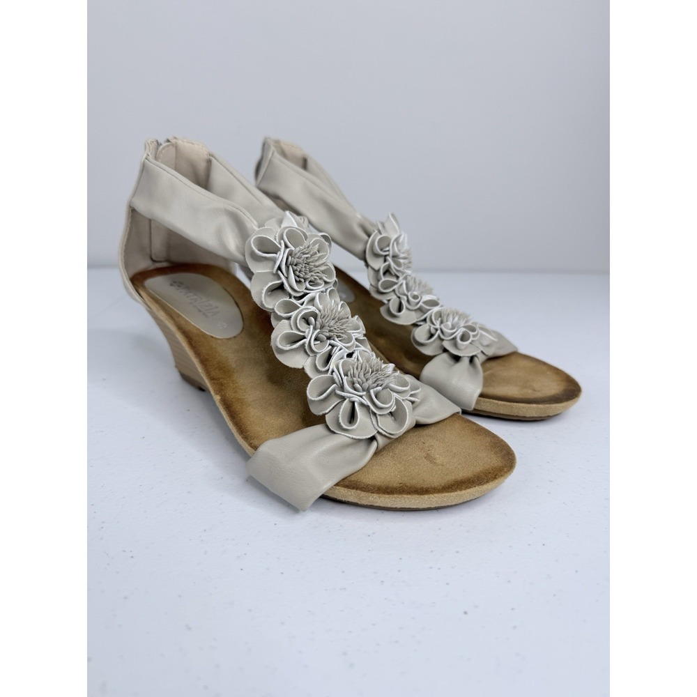 Patrizia By Spring Step Isabella Womens Shoes 39 8.5 Beige Back Zip Wedge Sandal